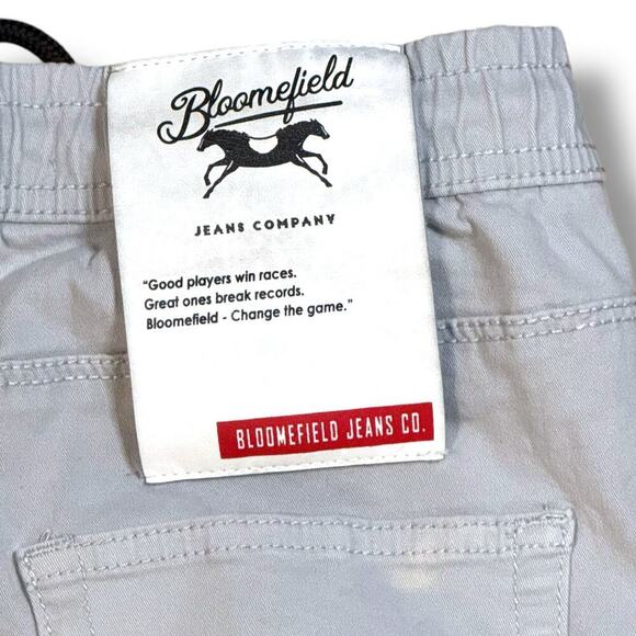 Bloomefield Cargo Joggers Mens Light Grey/Green Stretch Twill Rave Pants Size S - Picture 3 of 6